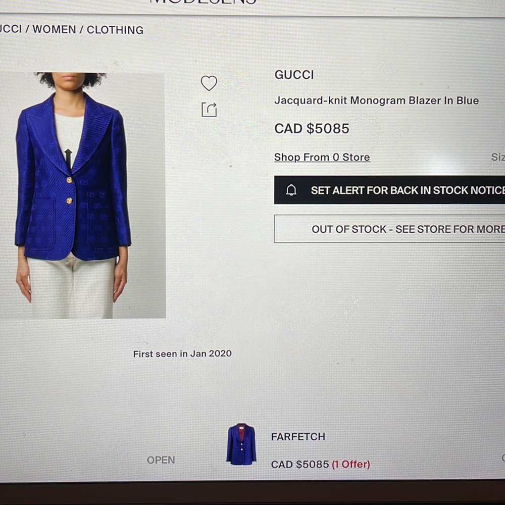 🛑SOLD🛑 GUCCI monogram blazer/jacket Size 44 IT - Picture 11 of 12